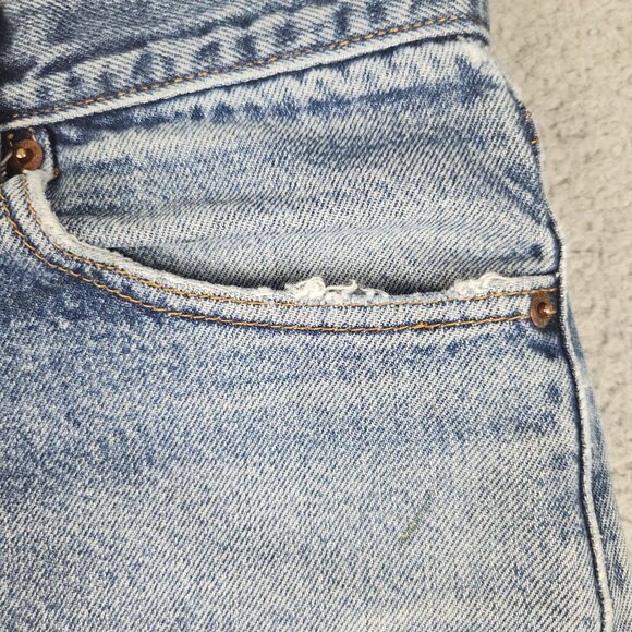 Levis Jeans Mens 34x30 Blue Denim Straight Leg 505 Mid Rise Classic American - Picture 5 of 15